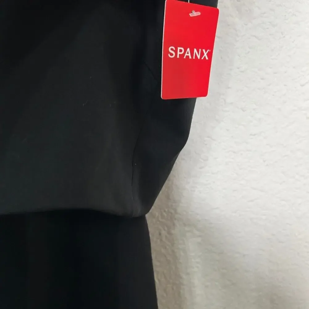 NEW Spanx The Perfect Overlay Midi Dress Back Cut Out Black Size XS Minimalism